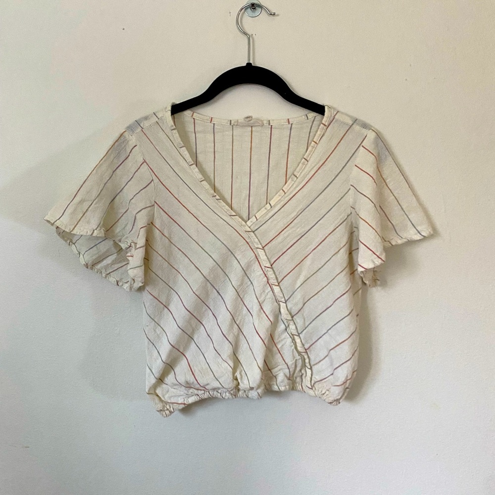 Rebellion, linen crop top. Small.